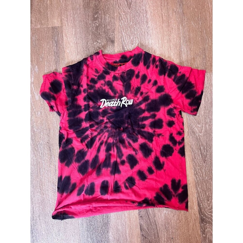 Death Row Records Shoe Palace Tie-Dye T-Shirt S Red & Black Cotton 2021 Graphic